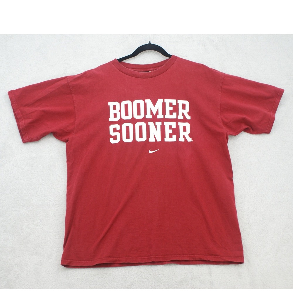 Vintage Y2K Nike Team Oklahoma Sooners T Shirt Mens L Boomer Sooner OU Crimson